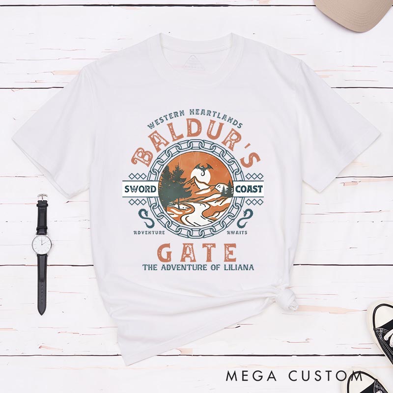 Personalized the Gate Journey Game Classic T-Shirts CRPG Video Game Tshirt Fantasy Game Shirt