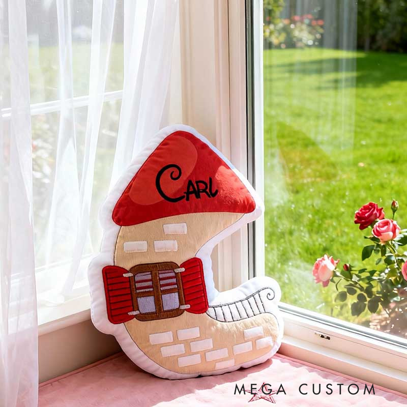 Personalized Cartoon House Letter Pillow Customizable with Your Name Fun Children's Gift