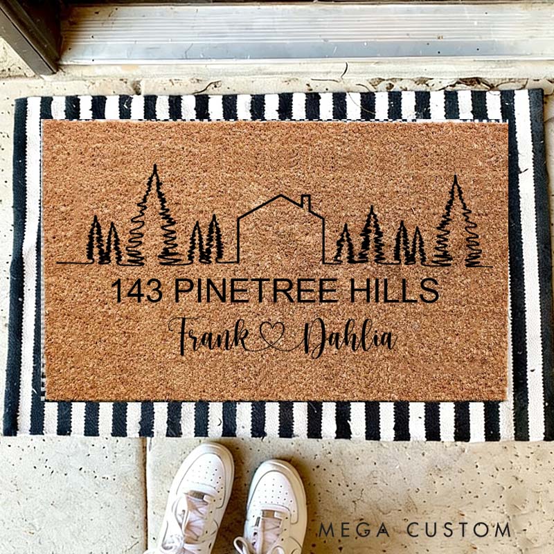 Personalized Doormat Name Custom Welcome Mat Durable Coir Rug for Entryway Decor Wedding Gift Housewarming Gifts New Home Gift for Couple