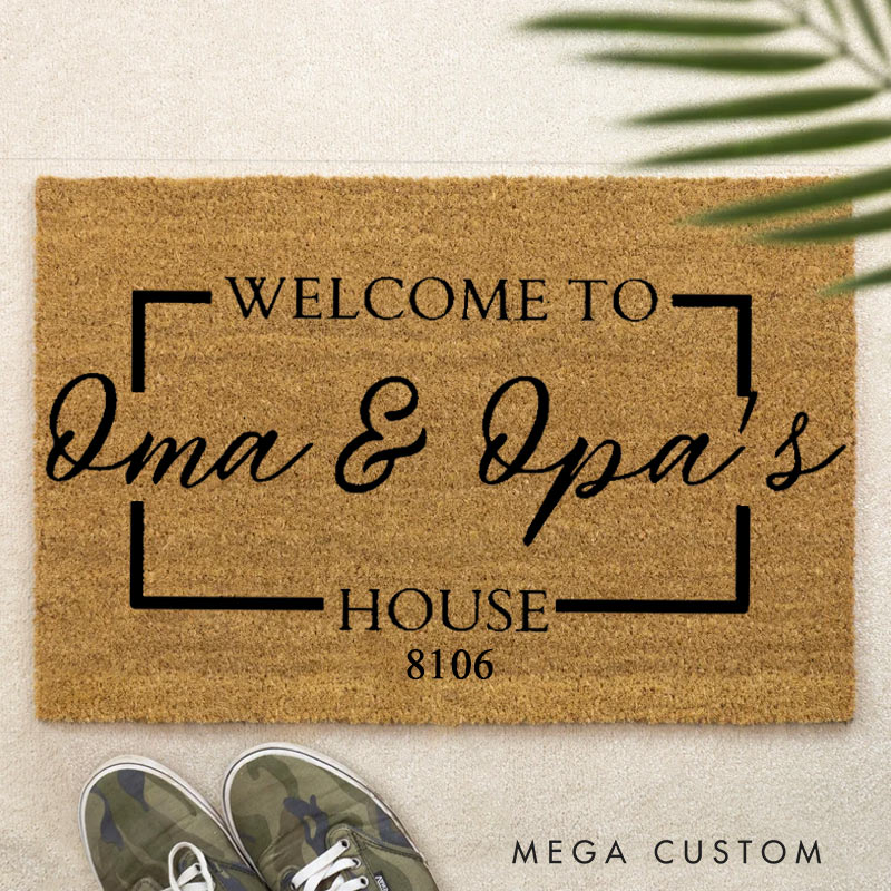 Personalized Welcome Door Mat Custom Coir Mat Grandparent Gift Mother's Day Gift Housewarming Gift New Home Gift 