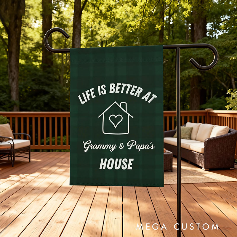 Personalized Garden Flag Grandparent Gift Garden Flag for Grandparents with Custom Names Custom Outdoor Yard Sign Life Is Better at House Design