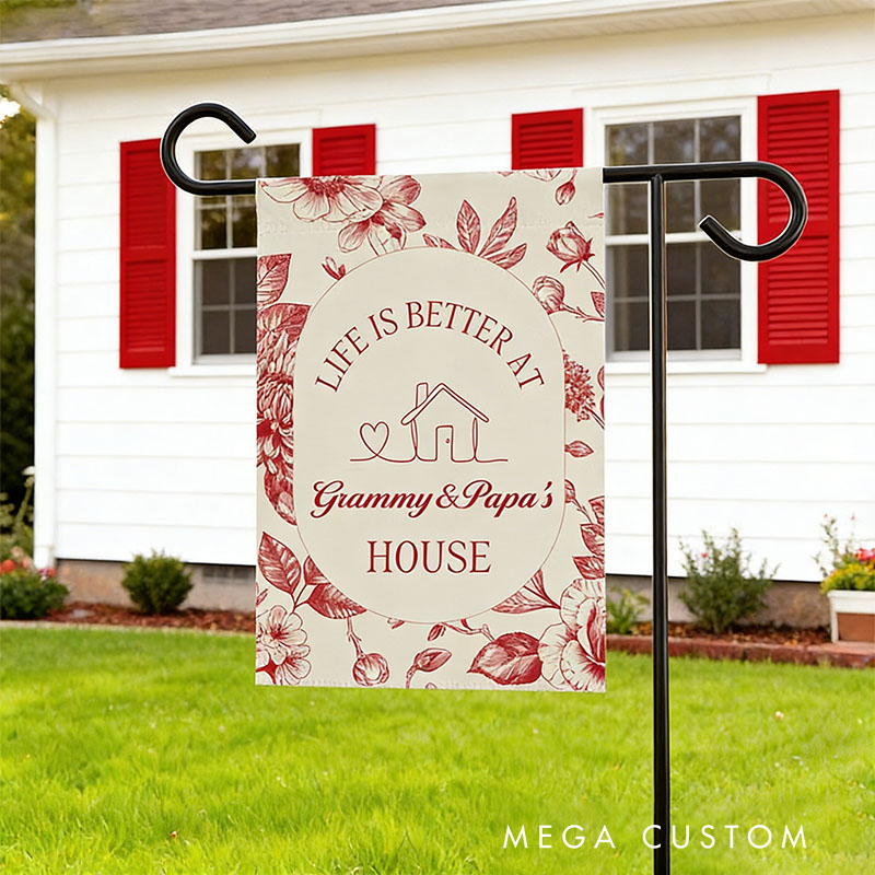 Personalized Garden Flag Custom Life Is Better at House Design Decorative Outdoor Yard Sign for Grandparents Home Gift for Garden Lawn Home Decor