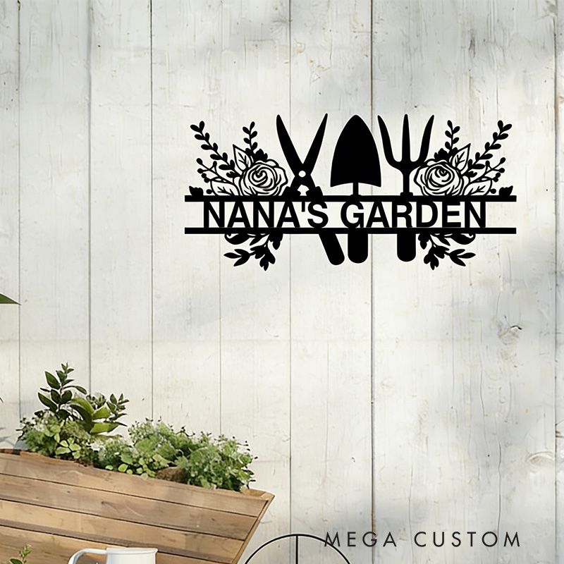 [Copy]Personalized Metal Garden Decor Custom Gardener Name Sign Garden Wall Art Yard Decor Gardening Gifts for Mom Housewarming 