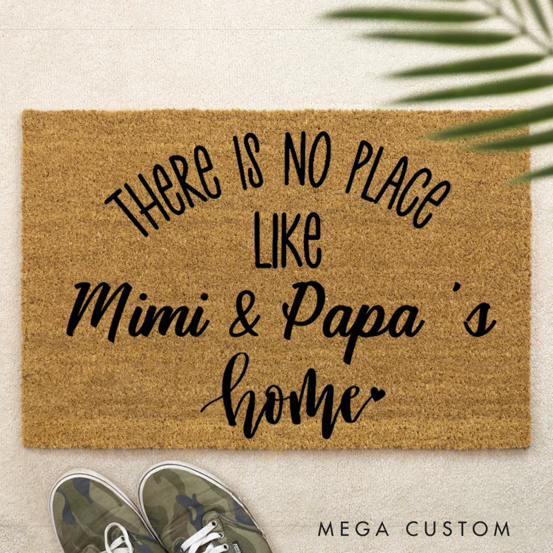 Personalized Welcome Doormat There Is No Place Like Home Doormat Housewarming New Home Gift for Grandparent
