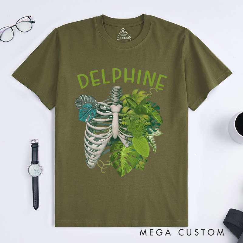 Personalized Skeleton Plant Classic T-Shirts Plant Lover Shirt Plant Lover Gift Monstera Tee Plant Graphic Shirt Garden Lover Gift