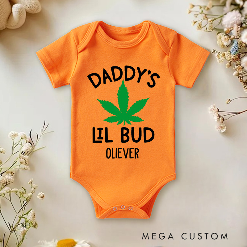 Personalized Daddy's Lil Bud Baby Onesie Funny Baby Gift
