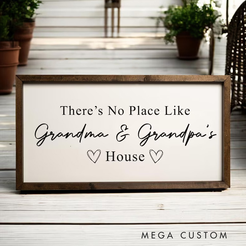Personalized There's No Place Like Grandma & Grandpa's House Grandparents Sign Grandparents Gift Grandma and Grandpa Sign Gift For Grandma
