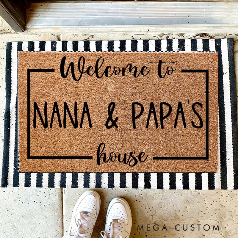 Personalized Grandparents Welcome Doormat a Thoughtful Housewarming Gift for Family Home Welcome Mat for Home New Home Gift