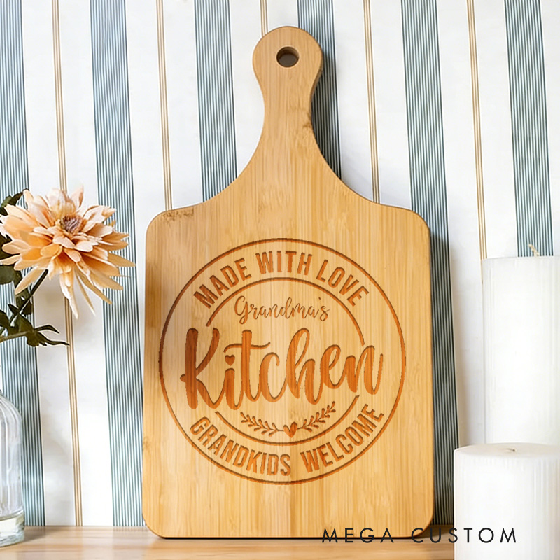 [Copy]Personalized Grandma's Kitchen Cutting Board Custom Engraved Cutting Board for Grandma Gifts Home Decor Cooking Anniversary Birthday