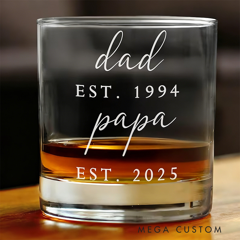 Personalized Grandpa Whiskey Glass Gift New Grandpas Custom Name Future Papa Pregnancy Announcement First Time Nonno Paps Gifts