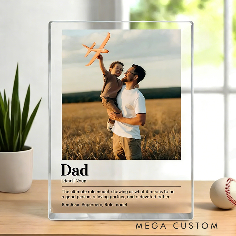 Personalized Picture Frame Acrylic Photo Block Custom Photo Gift Dad Acrylic Block Dad Photo Gift Father's Day Gift Gift for Dad