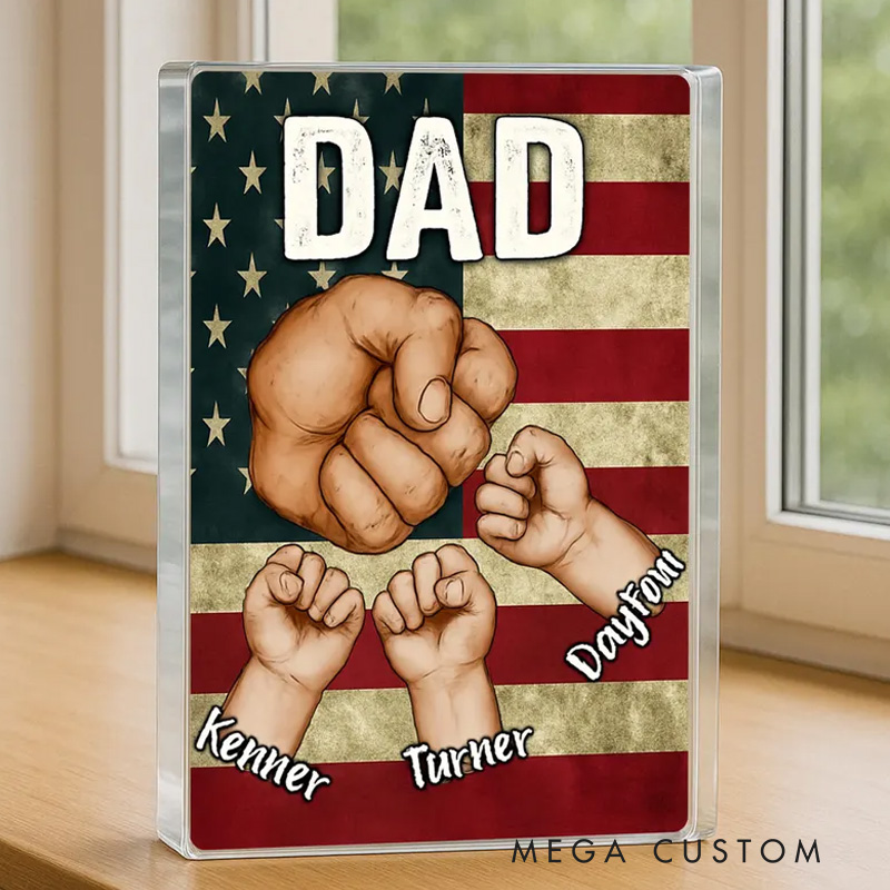 Personalized Figure Pack Packaging Acrylic Personalized Acrylic Block Plaque Father Day Gift for Dad Gift for Father Papa Gift Dad And Kid Gift