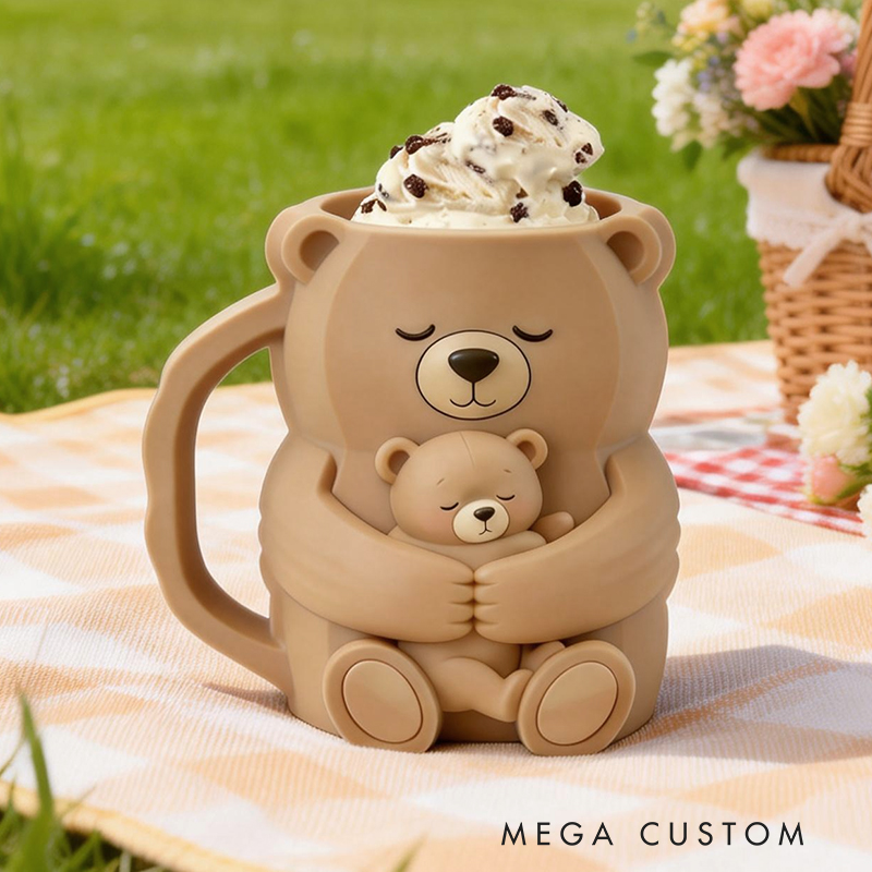 Personalized Bear Ice Cream Pint Holder Cute Custom Freezer Accessory for Kids and Adults Unique Gift for Birthday Fun Kitchen Decor Animal Design