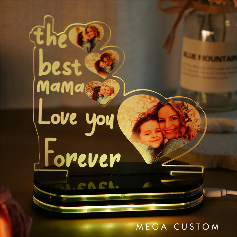 Personalized World's Best Mom Photo Acrylic Night Light