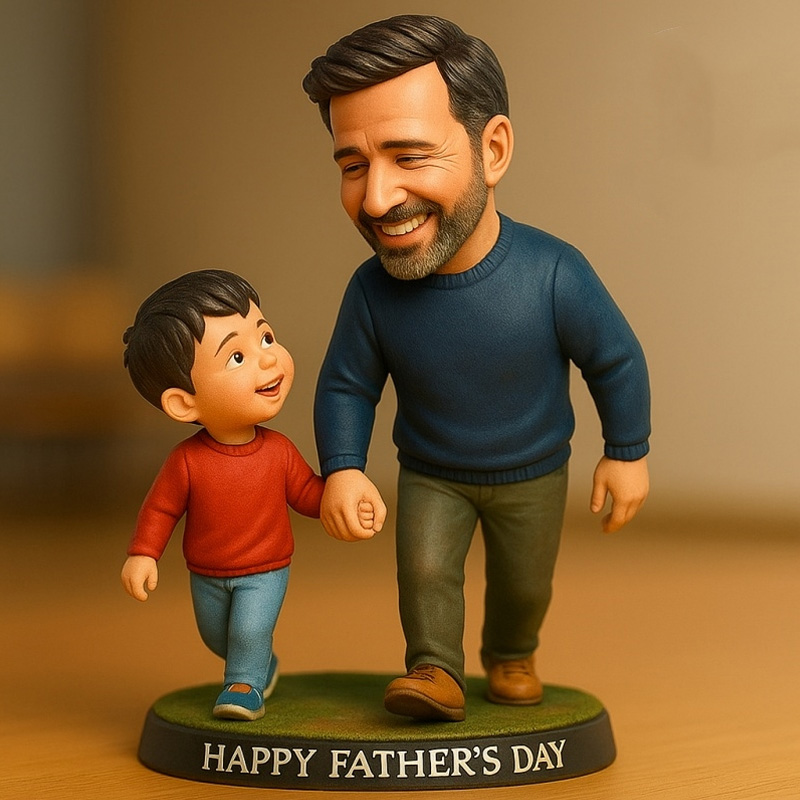 Personalized Father And Son Walking Together Portrait Plaque Father's Day Gift for Dad