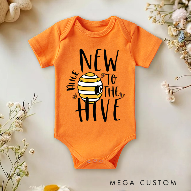 Personalized New to the Hive Bee Baby Onesie Baby Shower Gift