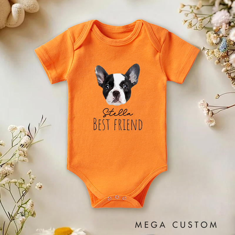 Personalized Best Friend Adorable Dog for Pet Lovers Baby Onesie