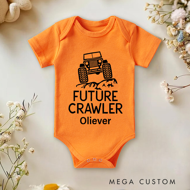 Personalized Future Crawler Tractor Baby Onesie Baby Shower Gift