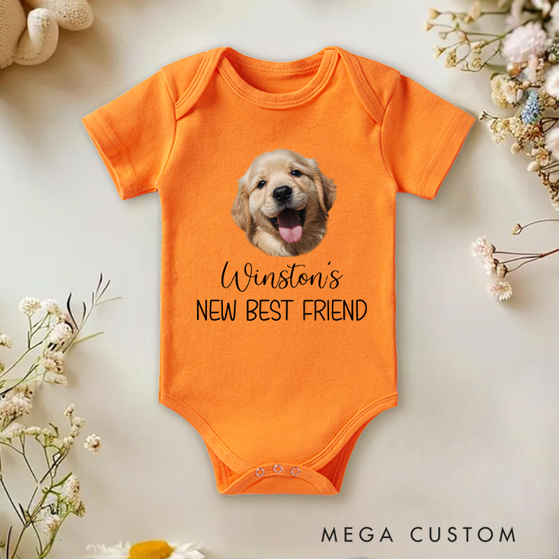 Personalized New Best Friend Puppy Baby Onesie Pet Lover Gift
