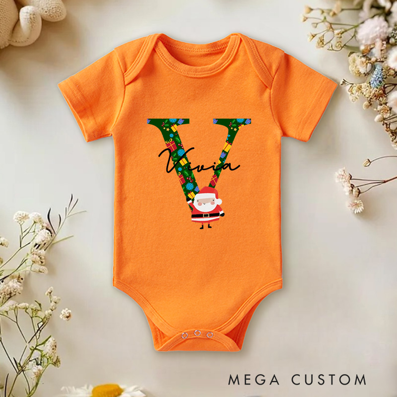 Personalized Santa Christmas Letter Holiday for Kids Baby Onesie