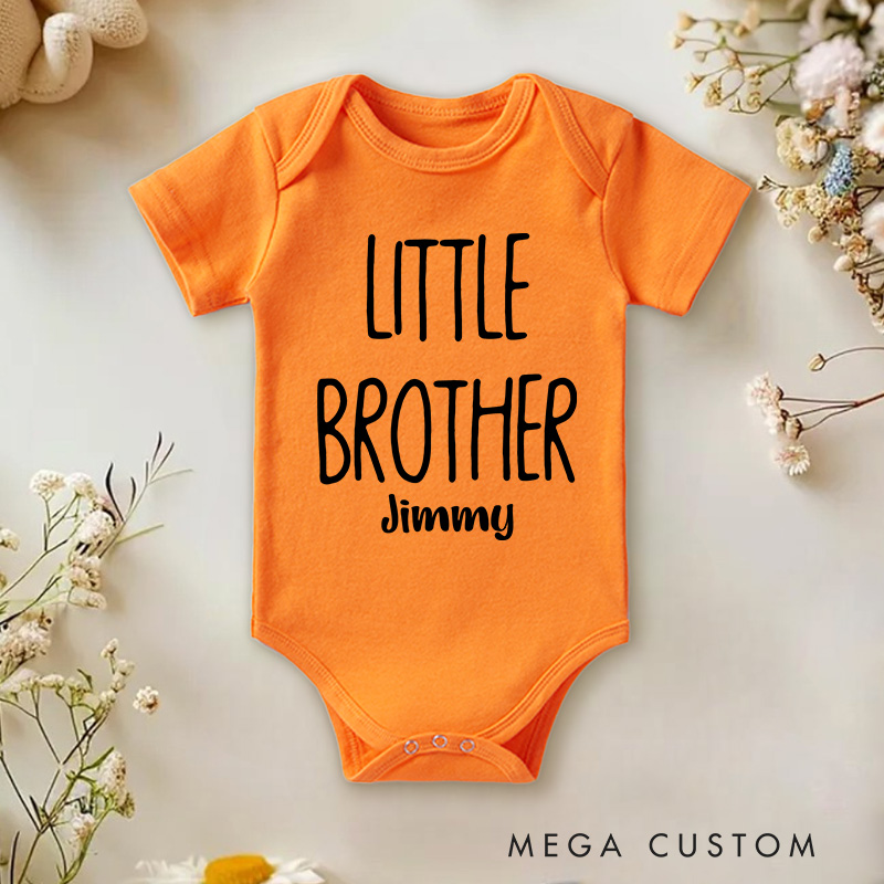 Personalized Little Brother Big Brother Biggest Brother Adorable Sibling Role Triplets Baby Onesie