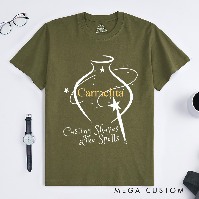 Personalized Casting Shapes Like Spells Classic T-Shirts Wizard Pottery Shirt Pottery Shirt Customized Name Shirt Gift for Pottery Lover