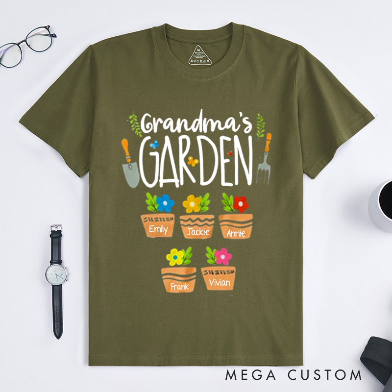 Personalized Grandma's Garden Classic T-shirts Grandma Gift Nana Shirt Oma Shirt Grandma Shirt Grandma Tee Gardening Gifts Mother's Day Gift