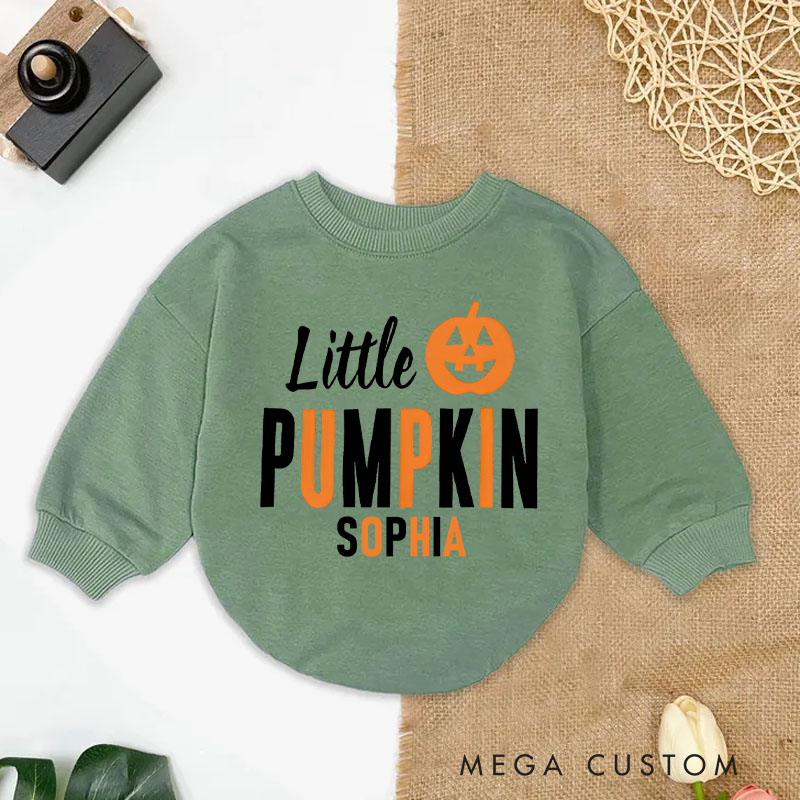 Personalized Little Pumpkin Baby Bodysuit for Adorable First Halloween Outfits