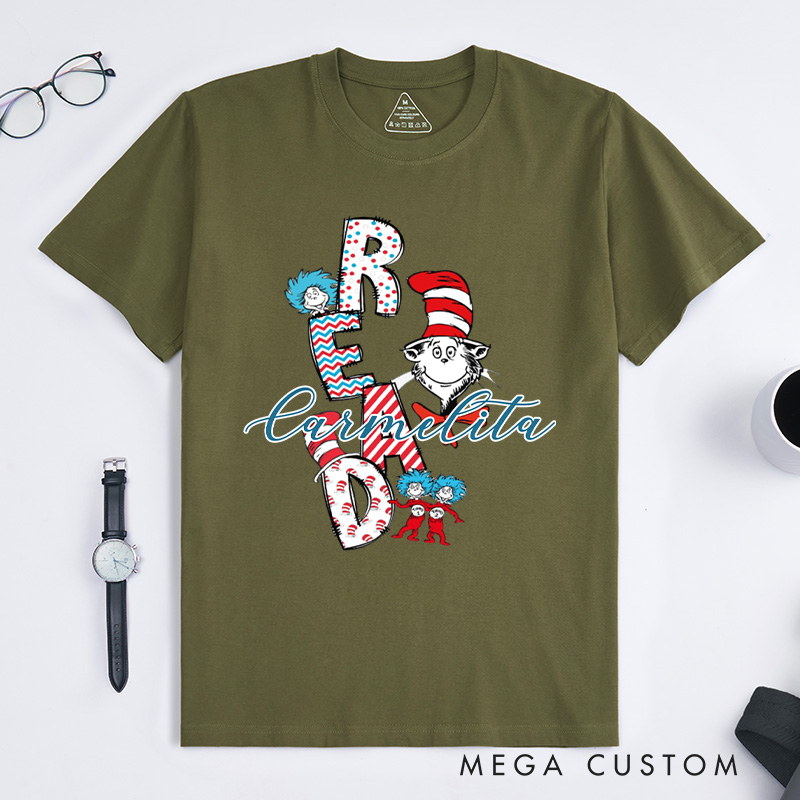 Personalized Trendy Read Classic T-Shirts Read Across America Shirt Funny Reading T Shirt Bookish Shirt Book Lover Gift for Reader