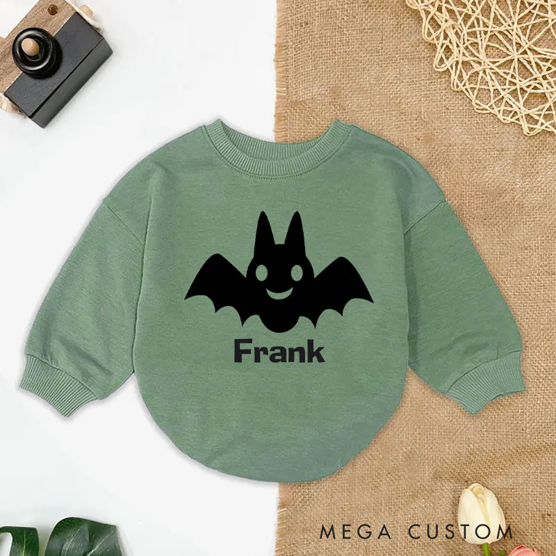 Personalized Bat Halloween Baby Bodysuit for Little Ones Celebrating Spooky Nights