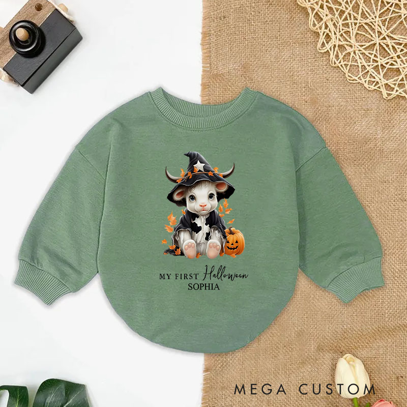 Personalized Spooky Baby Bodysuit with Bold Letters and Star Accents for Halloween Festivities