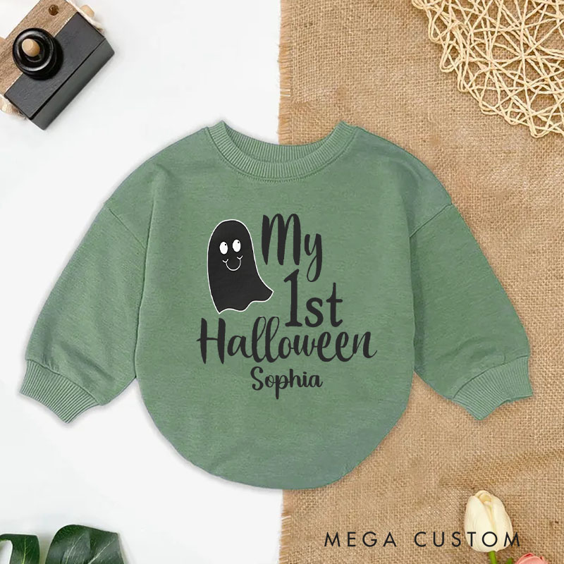 Personalized My 1st Halloween Cute Baby Ghost Baby Bodysuit