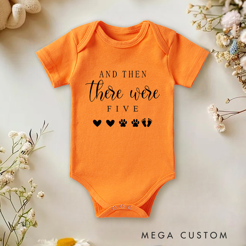 Personalized And Then There Were Family Baby Onesie Pet Lover Gift Baby Shower Gift