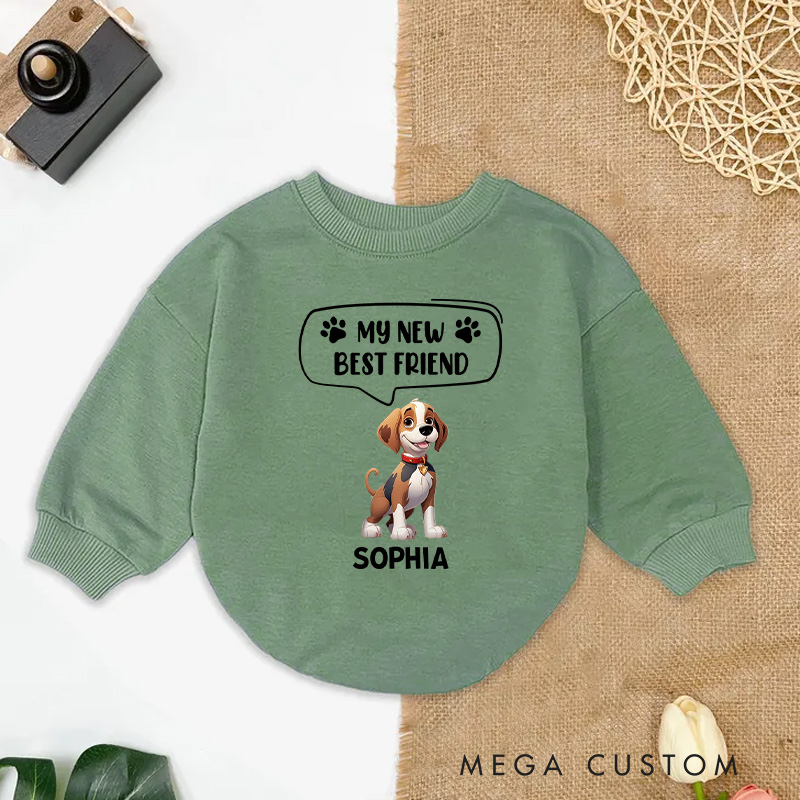 Personalized Our New Best Friend Baby Onesie Baby Shower Gift