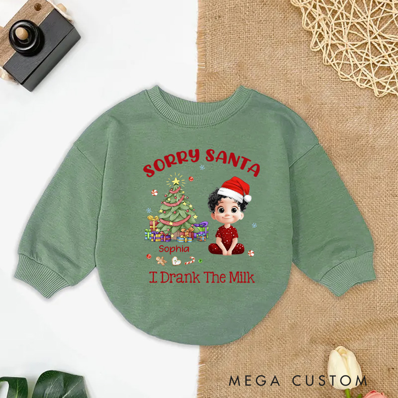 Personalized Cute Cartoon Character Christmas Tree Baby Bodysuit with Name Christmas Baby Shower Gifts for Baby