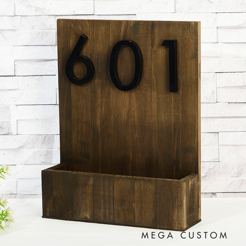 Personified Front Wooden Door Numbering Flower Holder Wall Ornament Home Gift Door Name Holder Wooden Door Sign