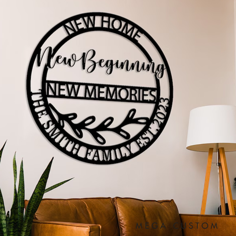 Personalized New Home New Beginning Metal Sign Memorie Sign Realtor Gift Housewarming Gift Personalized Home Sign