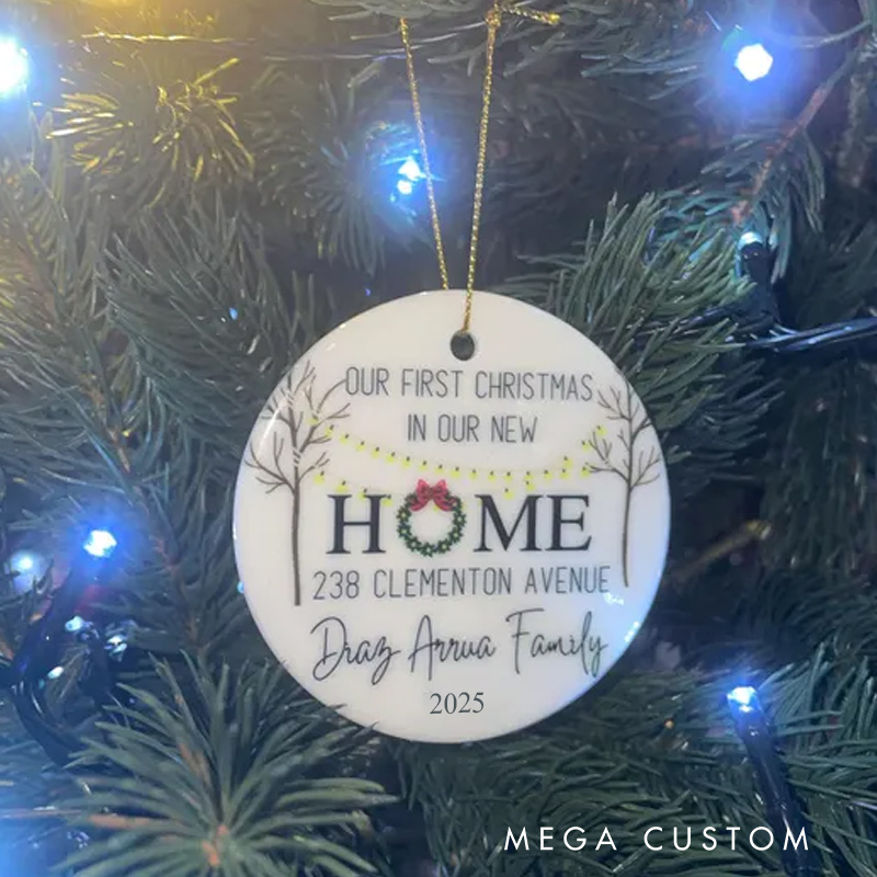 Personalized First Home Ornament 2025 Our First Christmas in New Home Ornament First House Ornament New Address Ornament Housewarming Gift
