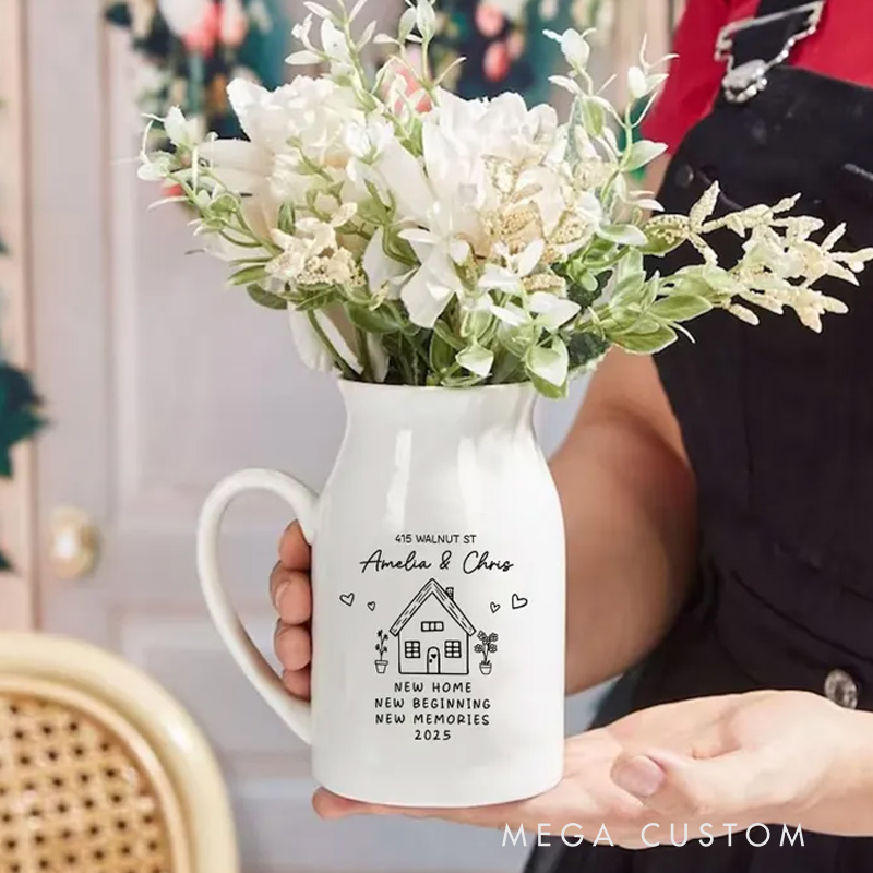 Personalized New Home Gift Flower Vase for New Home Occasion Housewarming Gift For Couples Moving In Gift for Friend New Home Owners Gift