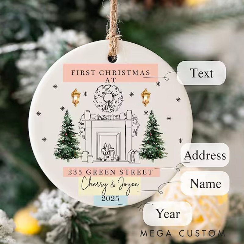 Personalized Christmas New Home Baubles with Address and Name Cohabitation First Christmas Ornament Gift Housewarming Gift New Home 2025