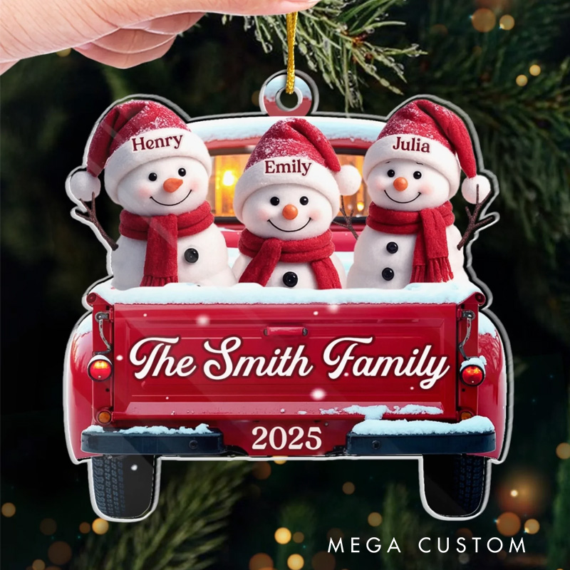 Personalized Acrylic Ornament Custom Family Christmas Ornament Gifts For Mom Dad Kids Family Sleigh Vibes