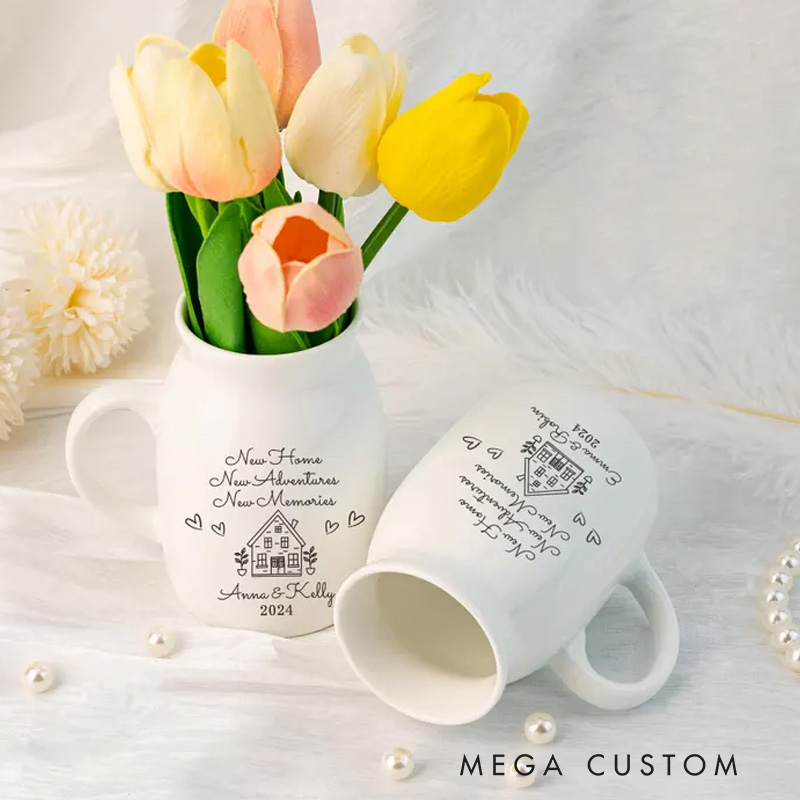 Personalised New Home Gift Flower Vase for New Home Occasion Housewarming Gift Idea for Couples Moving In Gift for Friend Mini Ceramic Vase