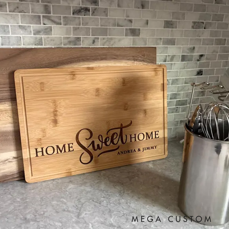 Personalized Cutting Board Wooden Charcuterie Board Gift for First Home Engraved Housewarming Gift Custom Wedding Gift Bridal Shower Present