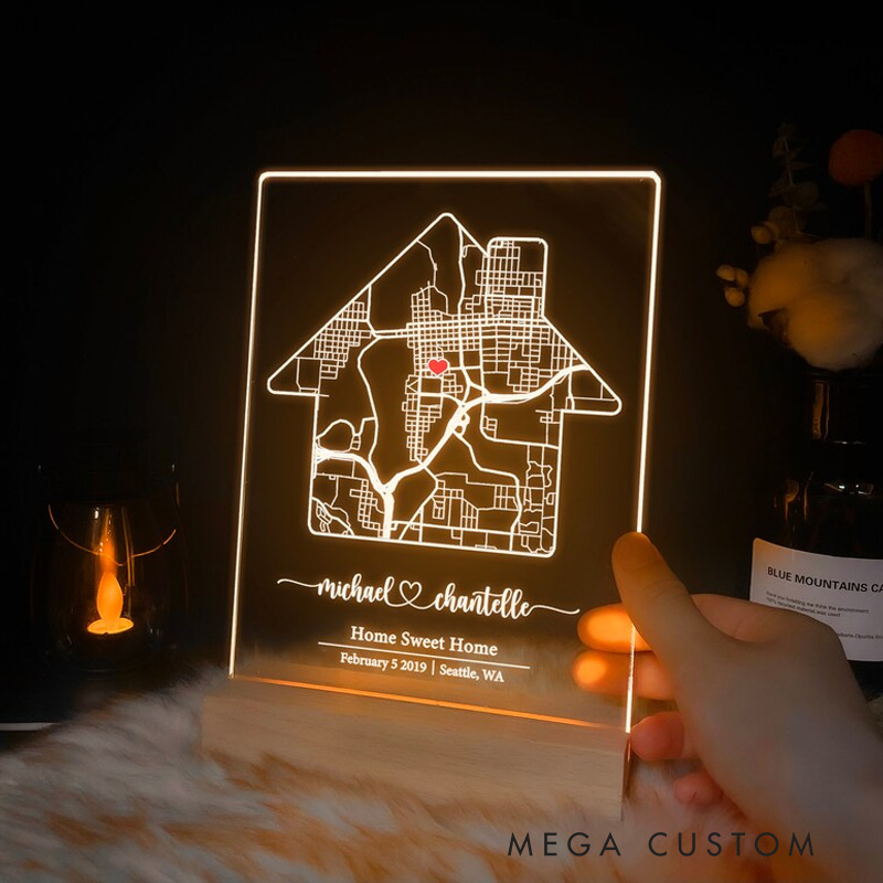 Personalized Home Map First Home Gift Our First Home Our Home Map Personalized Housewarming Gift