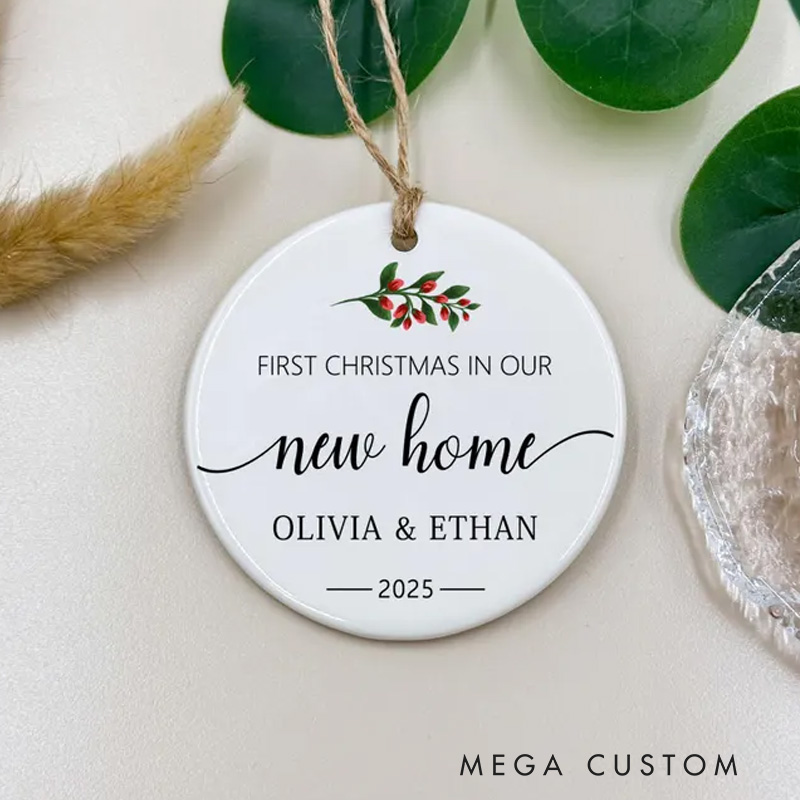 Personalized First Christmas In Our New Home Happy New Home Gift New Home Tree Decor Couples Gift Housewarming Bauble Gift New Christmas Decoration