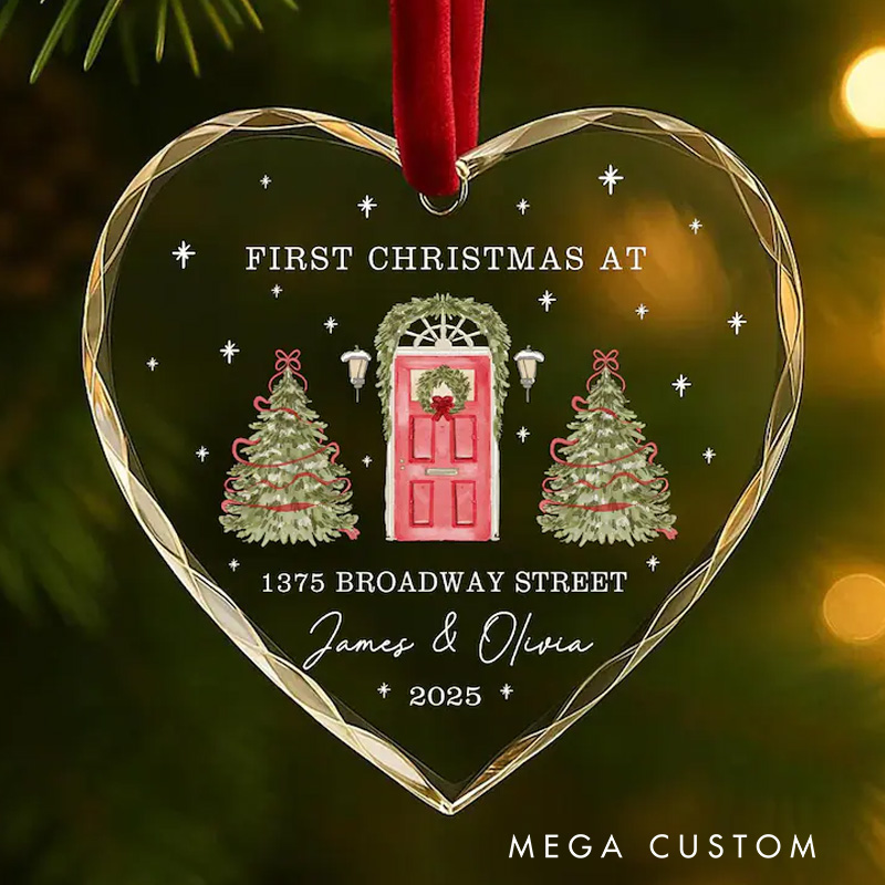 Personalized First Christmas at New Home Ornament Custom Glass Gift That Captures the Moment and Sparks Tears of Joy Christmas Gift
