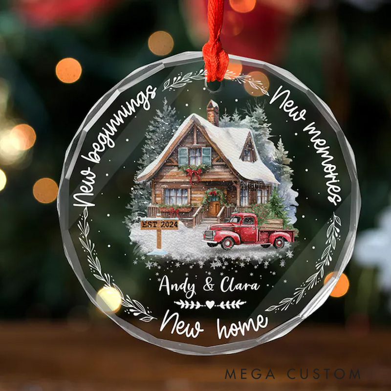 [Copy]Personalized First Christmas at New Home Ornament Custom Glass Gift That Captures the Moment and Sparks Tears of Joy Christmas Gift