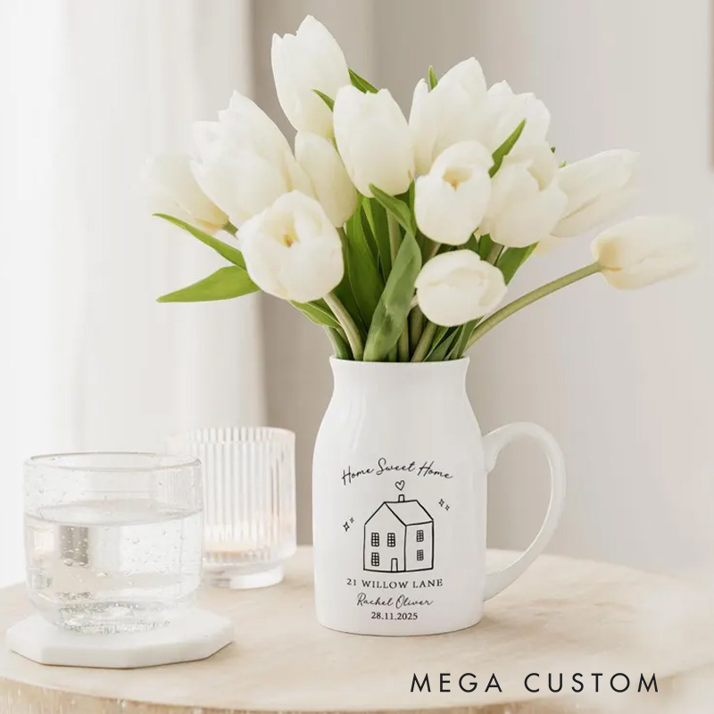 Personalized First Home Vase New Home Vase Personalised New Home Gift First House Ornament Moving In Gift Couples Gift