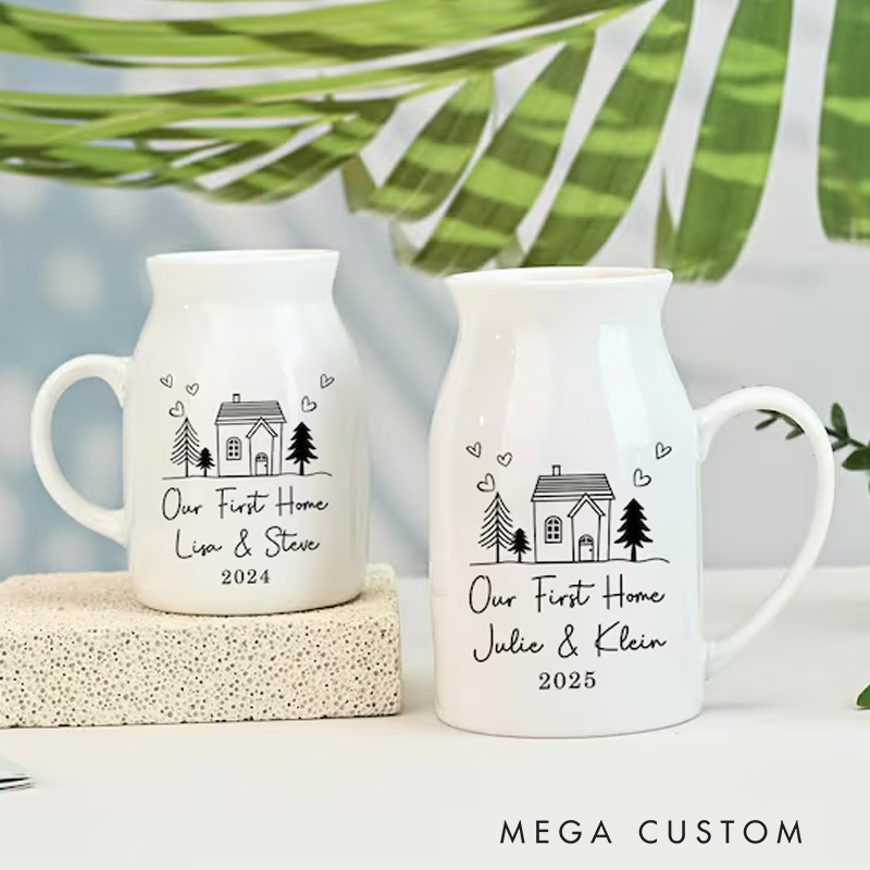 Personalized Flower Vase for a New Home Occasion Moving In Gift for Friends Housewarming Gift Idea for Couples Neighbors Gifts for Newlyweds