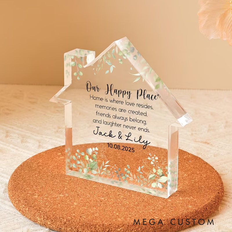 Personalized New Home Gifts First Home Gift New Homeowners Plaque First Home Frame Acrylic Block Gift for Couples New Home Decor